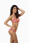 Coral Leopard Halterneck Bikini Top