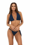 navy halterneck bikini top