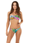 tribal toucan print bandeau bikini