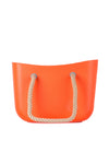 orange beach bag with rope handles